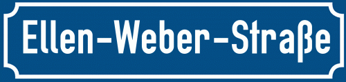 Straßenschild Ellen-Weber-Straße