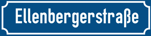 Straßenschild Ellenbergerstraße zum kostenlosen Download