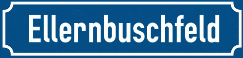 Straßenschild Ellernbuschfeld zum kostenlosen Download