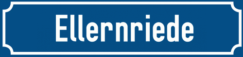 Straßenschild Ellernriede