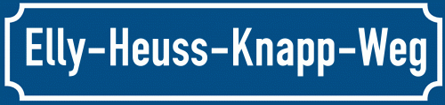 Straßenschild Elly-Heuss-Knapp-Weg