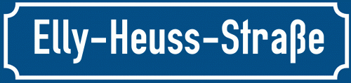 Straßenschild Elly-Heuss-Straße