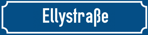 Straßenschild Ellystraße