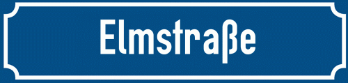 Straßenschild Elmstraße