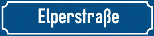 Straßenschild Elperstraße