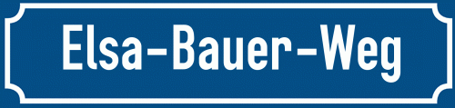 Straßenschild Elsa-Bauer-Weg