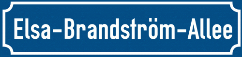 Straßenschild Elsa-Brandström-Allee