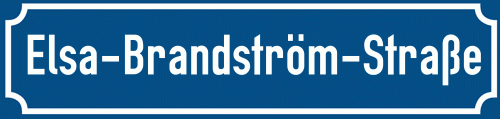 Straßenschild Elsa-Brandström-Straße zum kostenlosen Download