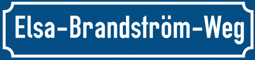 Straßenschild Elsa-Brandström-Weg