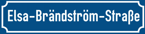 Straßenschild Elsa-Brändström-Straße zum kostenlosen Download