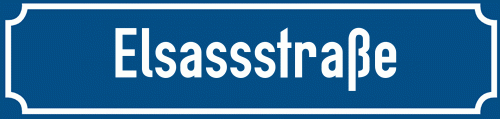 Straßenschild Elsassstraße zum kostenlosen Download