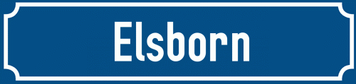 Straßenschild Elsborn