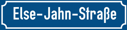Straßenschild Else-Jahn-Straße zum kostenlosen Download
