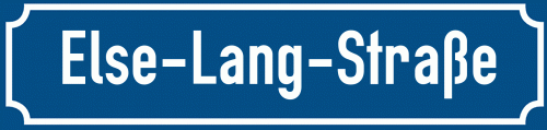 Straßenschild Else-Lang-Straße