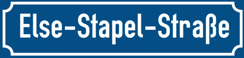 Straßenschild Else-Stapel-Straße zum kostenlosen Download
