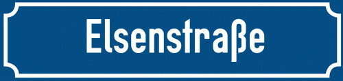 Straßenschild Elsenstraße zum kostenlosen Download