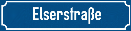 Straßenschild Elserstraße