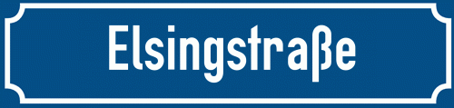 Straßenschild Elsingstraße zum kostenlosen Download