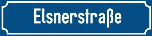 Straßenschild Elsnerstraße zum kostenlosen Download