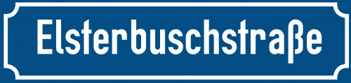 Straßenschild Elsterbuschstraße