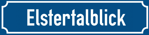 Straßenschild Elstertalblick zum kostenlosen Download
