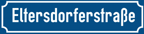 Straßenschild Eltersdorferstraße