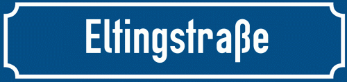 Straßenschild Eltingstraße