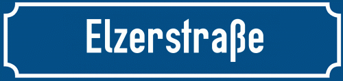 Straßenschild Elzerstraße