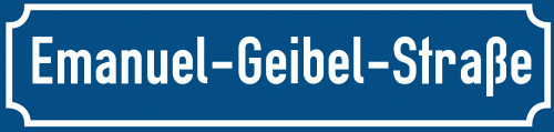 Straßenschild Emanuel-Geibel-Straße zum kostenlosen Download
