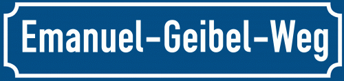 Straßenschild Emanuel-Geibel-Weg