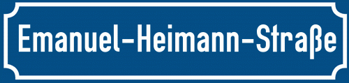 Straßenschild Emanuel-Heimann-Straße
