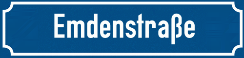 Straßenschild Emdenstraße