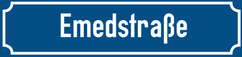 Straßenschild Emedstraße