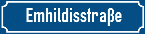 Straßenschild Emhildisstraße