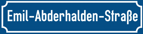 Straßenschild Emil-Abderhalden-Straße