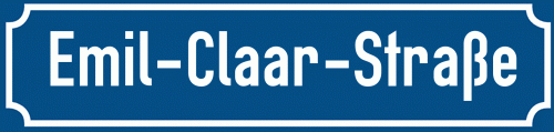 Straßenschild Emil-Claar-Straße