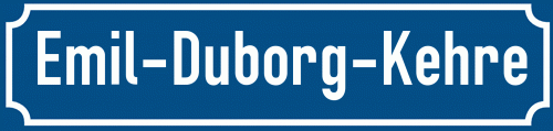 Straßenschild Emil-Duborg-Kehre