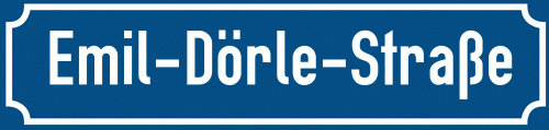 Straßenschild Emil-Dörle-Straße zum kostenlosen Download