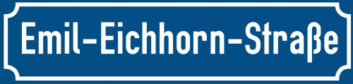 Straßenschild Emil-Eichhorn-Straße