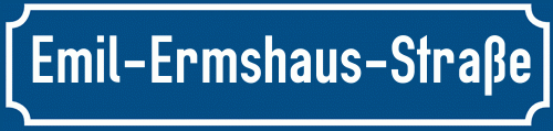 Straßenschild Emil-Ermshaus-Straße