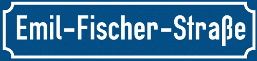 Straßenschild Emil-Fischer-Straße