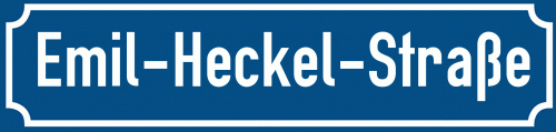 Straßenschild Emil-Heckel-Straße zum kostenlosen Download