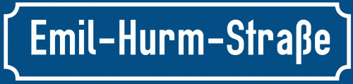 Straßenschild Emil-Hurm-Straße