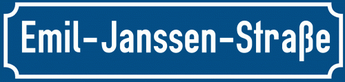 Straßenschild Emil-Janssen-Straße