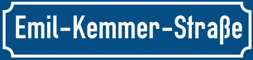 Straßenschild Emil-Kemmer-Straße