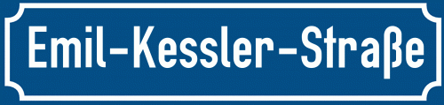 Straßenschild Emil-Kessler-Straße