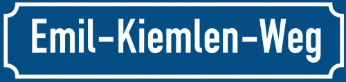 Straßenschild Emil-Kiemlen-Weg