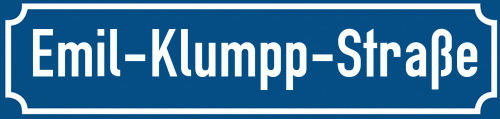 Straßenschild Emil-Klumpp-Straße