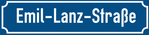 Straßenschild Emil-Lanz-Straße