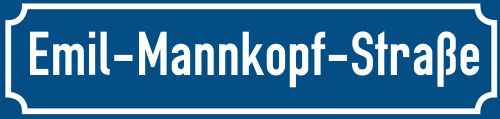 Straßenschild Emil-Mannkopf-Straße